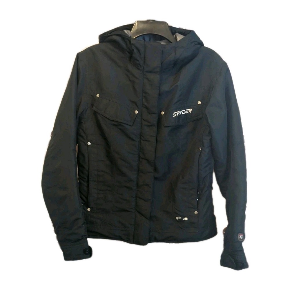 SPYDER XSCAP XT Snowboard Jacket ski womens 8 snow winter black hood skiing